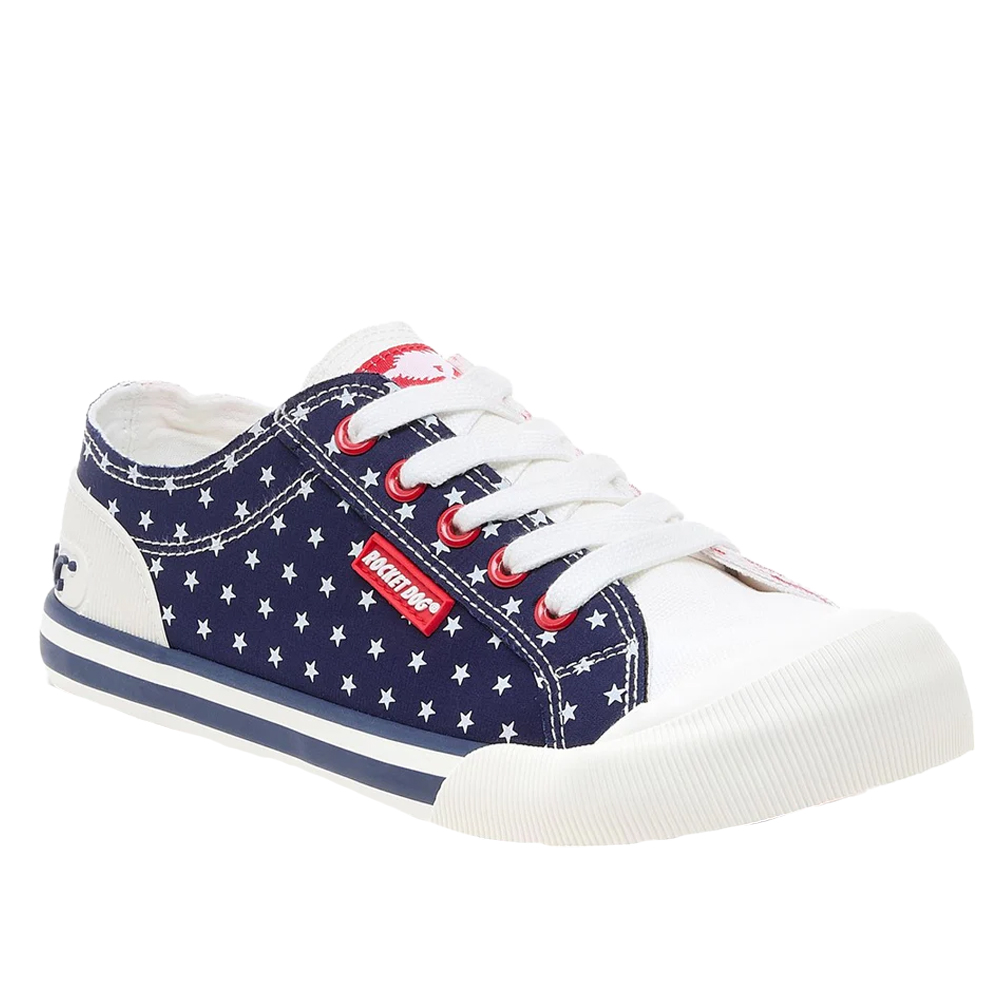 Rocket Dog Womens/ladies Jazzin Spangle Trainers (red/white/navy) - Size UK 3 | Rocket Dog Sale | Discount Designer Brands