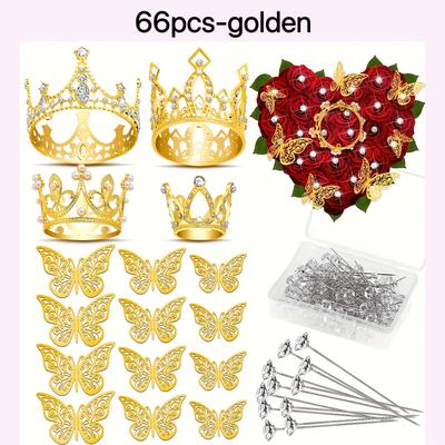 TEMU 66- Bouquet Set, Accessories 4 , 12 Decorations, And 50 Baptism For , Decor, Bouquet, And Decoration Image