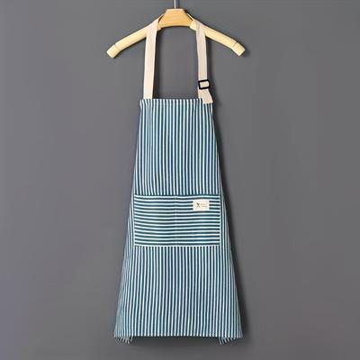 TEMU 1pc Linen Stripe Apron For Restaurant, Cafe, Waiter, And Household Use Image