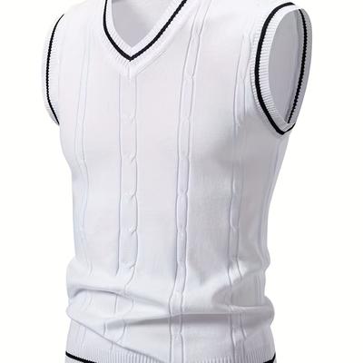 TEMU New -border Men's Vest With A Twisted Knit Design Image