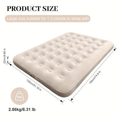 TEMU 1 Outdoor Tent Camping 1.8 Meter Wide Inflatable Bed Mattress Airbed For Home Office Floor Mat Image