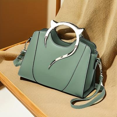 TEMU Ladies' Crossbody Bag, Shoulder Bag, Stylish Korean Version With A , A Chic And Spacious Handbag For And Commuting, Lightweight And Trendy. In : White, Green, And Black, With Adjustable Straps. Image