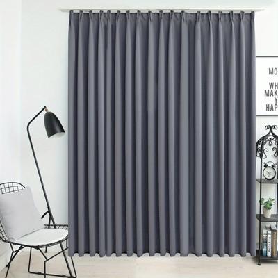 TEMU Blackout Curtain With Hooks Grey 290 X 245 Cm Image