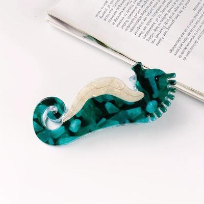 TEMU 1pc Elegant Sea Claw Clip - Color Pvc Animal Design, Unique Personalized Shark Hair Accessory, Middle-sized Oblong Hair Grip For Birthday Festival - Single Piece Image