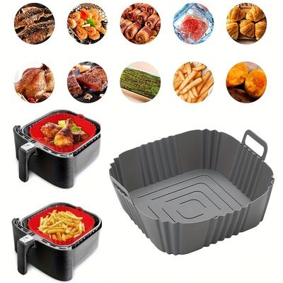 TEMU Silicone Air Fryer Liner - Reusable Pizza And Fried Chicken Baking Tray, High-temperature Kitchen Accessory Image