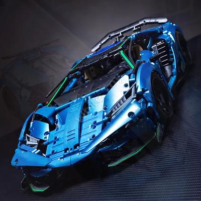 TEMU 1911pcs Futuristic Sports Car Model Kit, Abs Material, Nature And Outdoors Themed, Blue, Ideal For Christmas, Halloween, Birthday Gifts, Living Room And Bedroom Decor Image