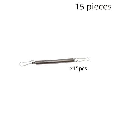 "TEMU 15pcs Durable Stainless Steel Spring Buckles With Dual Clips - 3.1" Multifunctional Water Bottle Holders & Rabbit Cage Accessories" Image