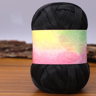 TEMU Flat Ribbon Yarn, 100% Polyester - Diy Crochet & Knitting Projects, Handmade Bags, Hats & Crafts, Multiple Colors , 50g Image
