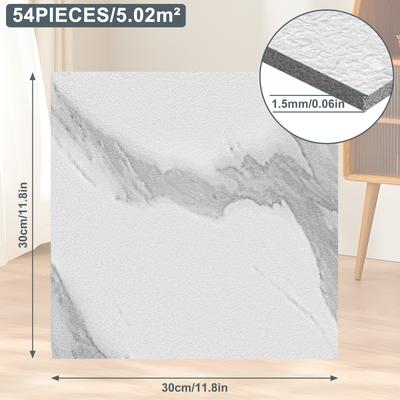 TEMU Pvc Flooring Vinyl Flooring Wood Grain Tile Flooring 5 M² 54pcs 30 X 30 Cm Self Adhesive Wood Grain Flooring Image
