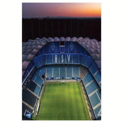 TEMU 1pc Frameless Stadium Wall Art - 12x18 Inch Vibrant Sunset Football Decor For Living Room, Office, Cafe - Sports Fan Gift, Premium, Easy To Hang, Football Wall Decor, Flat Surface Design Image