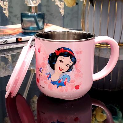 TEMU 260ml/8.79oz Adorable , Water Cup With Lid, , Stainless Steel Inner Leak Proof Water Cup, Cup With Handle, Household Tableware, Camping Supplies, Idea Gift For Family Image
