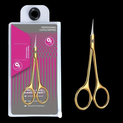TEMU 1pc Professional Cuticle Scissors, Ultra- Steel Manicure Clippers With Curved Tip Dead Skin Removal, Nail Care Tweezers Pusher Tool Image