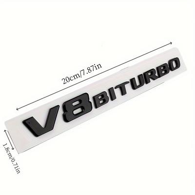 TEMU 1pc, Car Emblem, V8 Logo, Personalized Sticker Badge, Beautiful And Practical Twin - Rear Badge - Side Wing Side Label Car Sticker Image