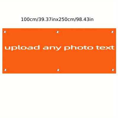 TEMU Customizable Polyester Flag Banner-use , Text Or Photo For Personalized Customization, Suitable For Gardens, Courtyards, Wall Decorations (100cm X 39.37 Inches), Customized Flags Image