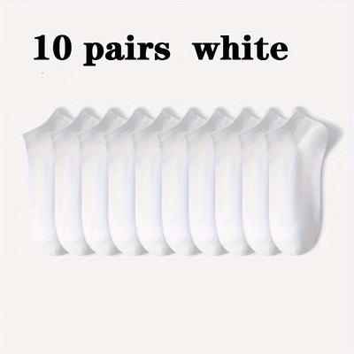 TEMU 10 Pairs Of Essential Running Socks - Soft, Lightweight, Invisible Low-, Wicks Sweat For , Black, Gray, White, One-size Fits All, Athletic Socks | Neutral Color Socks | Texture Image