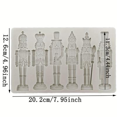 TEMU 1pc Nutcracker Soldier Silicone Mold - Diy Resin Casting Mold For Nutcracker Figurines, Design With Crown & Uniform, Crafting Unique Collectibles, Collectible Crafting| Figurine|silicone Mold Image
