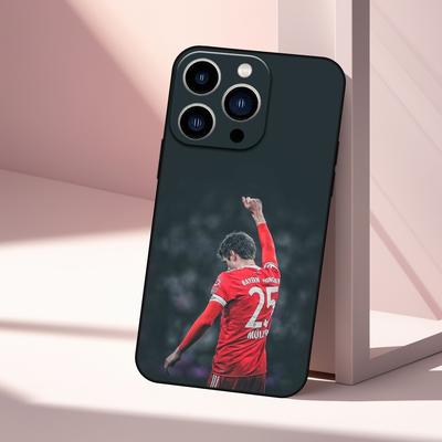 TEMU German Football Cover, Shock-resistant With Camera Protection, Black Tpu, Fits 11/12/13/14/15/16 Pro Max Image