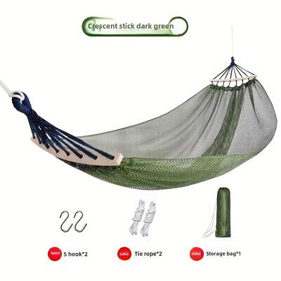 TEMU Military Anti-rollover Hammock Swing - , Machine Washable, Lightweight & Breathable Mesh Fabric For Patio, Terrace & Beach Relaxation, Hammocks For Outside Image