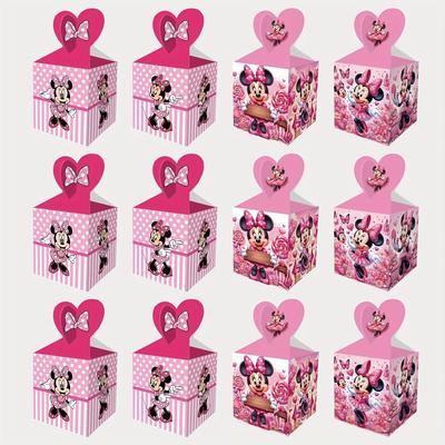 TEMU 12pcs Mouse Party Favor Gift Boxes - Pink Themed With Polka Dot & Floral Designs, Birthdays, Celebrations & , Gifts Image