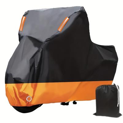 TEMU Motorcycle Cover - Durable Polyester, Uv Protection, Adjustable Straps For Davidson, For , For , Kawasaki - 116 Inch, Outdoor Storage Cover|adjustable Strap Cover Image