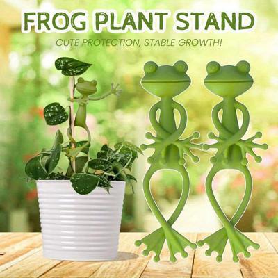 TEMU 2pcs Frog Shaped Plant Stand, Lightweight Indoor & Outdoor Climbing Plant Fixing Stand, Succulent Plant Holder, Irregular Shape, , Plant Display Image