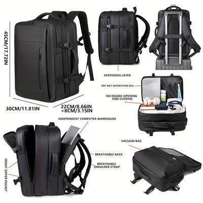 TEMU Travel Vacuum Backpack Men' Multifunctional Laptop Bag Vacuum Expandable Business Shoulder Bag Image