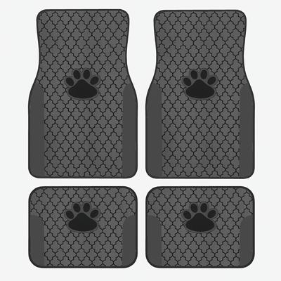 TEMU 4pcs Gray Car Floor Mats - Advanced Protection, Durable Polyester Material, Easy To Clean, Suitable For Cars And Suvs, Interior Accessories, Best Gift For Parents And Lovers Image