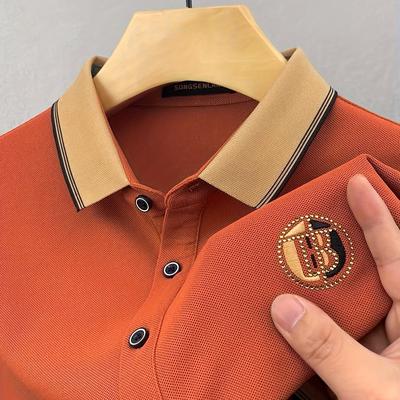 TEMU Comfortable Shirt Men's Business T-shirt, Iron-on , Fashion Casual Sport Golf Top, Summer Image