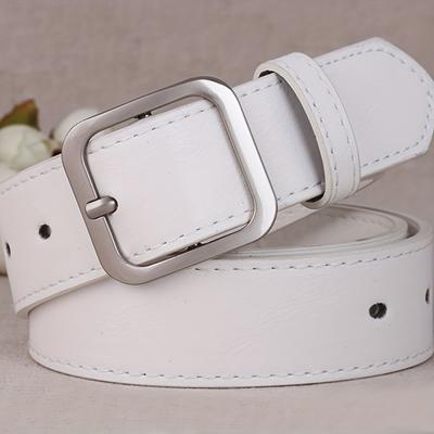 TEMU 1/5pcs Women's Classic Square Alloy Pin Belt, Vintage Simple Versatile For Dresses Jeans Shirt Jacket, Alloy , Belt Image