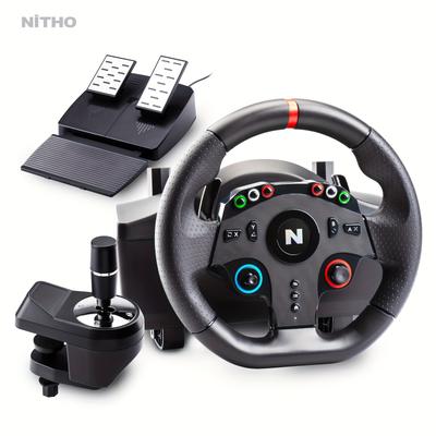 "TEMU Nitho Drive 10"" Racing Wheel With Separate Shifter & Floor Pedals - 270° 0 Dead Zone, For Ps4, , Pc, Switch - With , | Sleek Gaming Gear | Quality Gaming Setup"