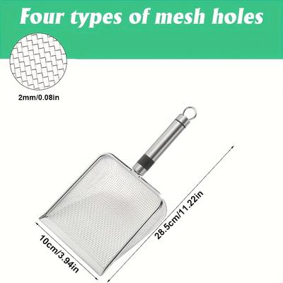 TEMU 11-inch Heavy-duty Metal Soil Sifter With Ergonomic Handle – Durable Garden Tool For Sand, Soil, And Compost – 2mm/2.8mm/3.8mm/5mm Mesh Sizes – Planting And Cultivation, Soil Sifter For Gardening Image