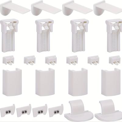 TEMU Pleated Clamp Support, No Drilling Pleated Replacement Parts, Pleated Holder, Self-adhesive Klemmfix Holder, For Window Pleated Blinds With 4 Ties Image