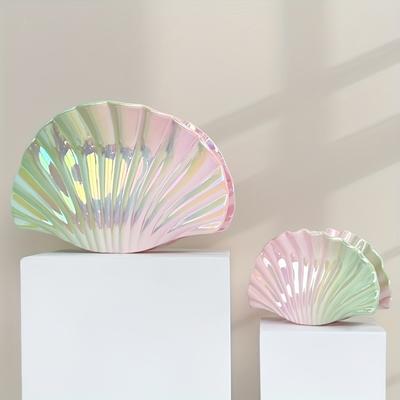 TEMU 2pcs Elegant Gradient Shell Hair Clip Set, Women' And Fashionable Claw Clips, 2 Sizes, Suitable For Beach, Vacation, Day, Women', Family Gift Image
