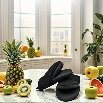 TEMU 2pcs Silicone Kitchen Gloves | Lightweight Design, Fits Palm Well, Soft And Flexible, Suitable For Home Kitchen, Making Cooking More Convenient And Of Cooking Image