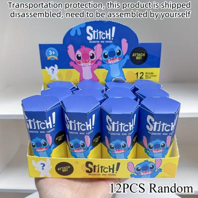TEMU Genuine Mystery Box Set Of 12, Stitch Party Dolls With Random Surprises, Suitable For & Decorations, Cute Cartoon Home Accessories, Desk Trinkets, Special Gifts For Image