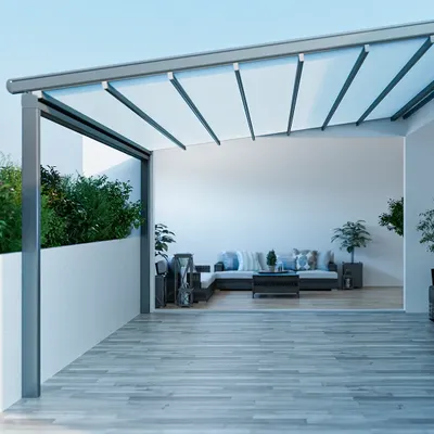 Premium Waterproof Retractable Awning with Motorized PVC Roof System