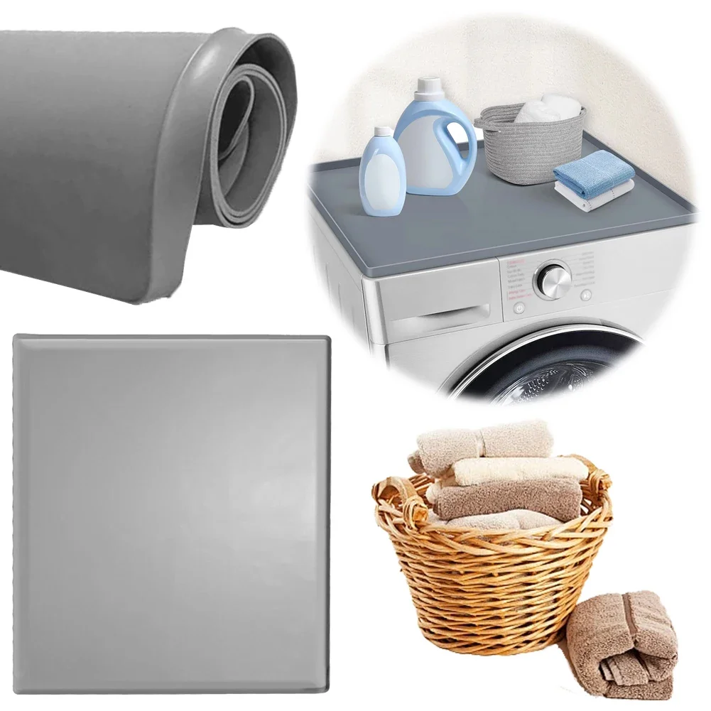 Silicone Washing Machine Top Cover Non-Slip Top Washer Or Dryer Cover Scratch Resistant Washing Machine Cover Mat Heat Resistant