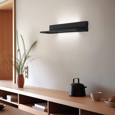 Luminex Wandleuchte Shelf, schwarz, Stahl, 60 cm lang, 2 x LED Image