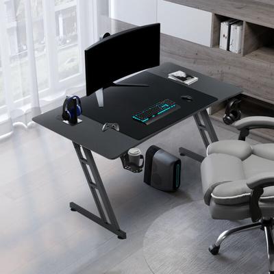 Hengmei - Gaming Tisch 160 x 60cm Gaming Schreibtisch Stabiler Computertisch pc Tisch Schwarz mit Image