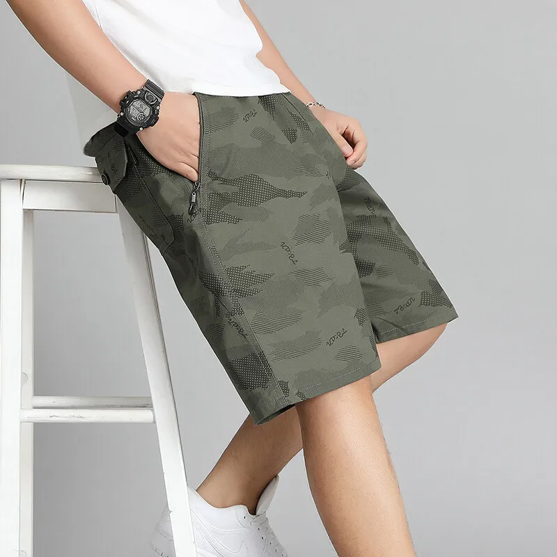 Lässige Herren-Shorts mit elastischem Bund, schnell trocknende Sweat-Shorts, entspannte Passform, Arbeits-Shorts, lockere, lässige Baumwoll-Laufshorts Image