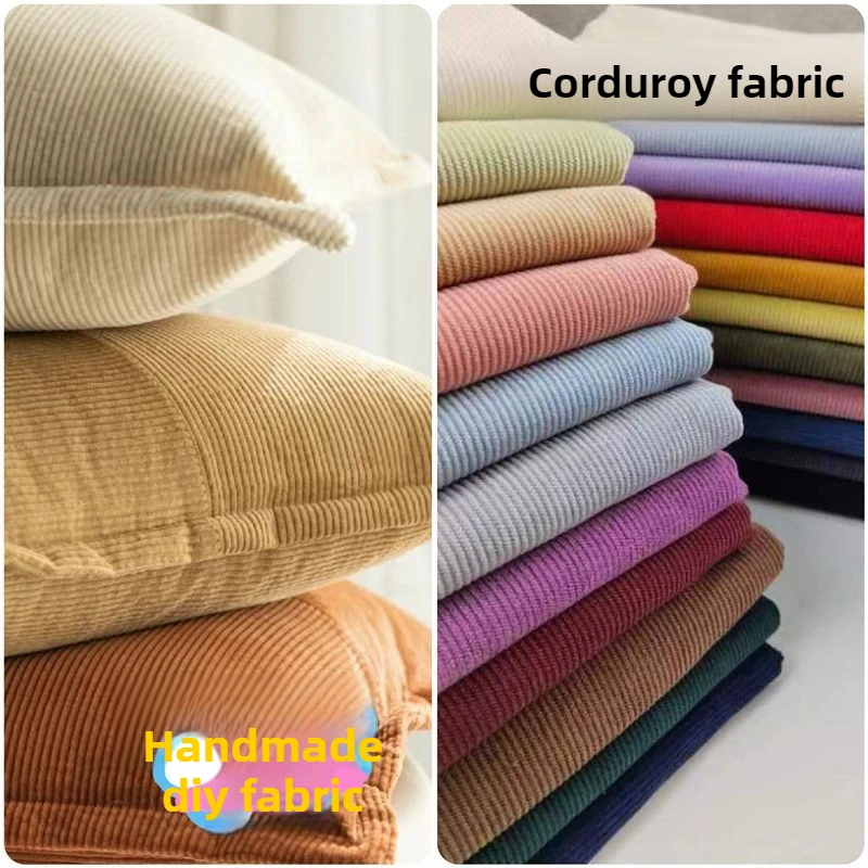 Dünner gestreifter Stretch-Cordstoff im Meterware für Kleidung, Hosen, Kleid, Sofa, Kissenbezug, Schuhe, Seiwng-Stoff, tragbar, Schwarz, Blau