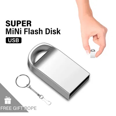 Hochgeschwindigkeits-USB-Flash-Laufwerk, 4 GB, 8 GB, 16 GB, 32 GB, 64 GB, 128 GB, MINI-Metall, wasserdichter USB-Speicherstick, kreatives Geschenk Image