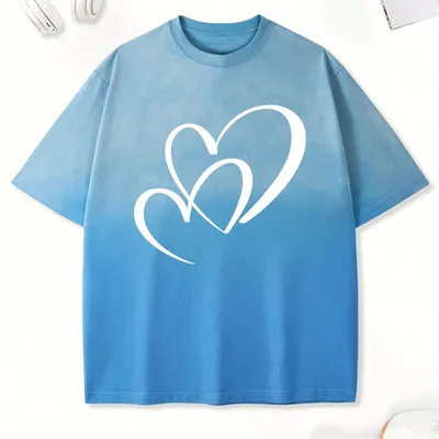 Kreative Herz Liebe Gedruckt Tie-Dye T-Shirt Frauen Baumwolle Hip Hop T Shirts Alle-Spiel Coole Kleidung Übergroßen sommer Frau Tops