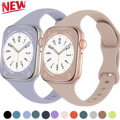Silikonarmband für Apple Watch 49 mm 44 mm 45 mm 41 mm 42 mm einfarbiges Armband für iWatch Serie 10 Image