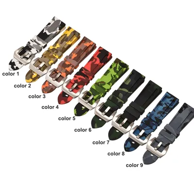 20mm 22mm 24mm 26mm Hochwertiges Silikon-Uhrenarmband Edelstahl Dornschließe Uhrenarmband Ersatz für Image