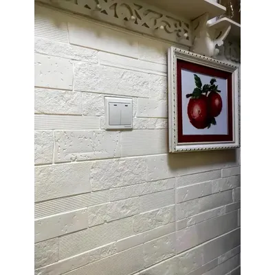 Wasserdichte PVC-Tapete, 3D-Wandaufkleber, weiß, geeignet für Wohnzimmer, Schlafzimmer und TV, Image