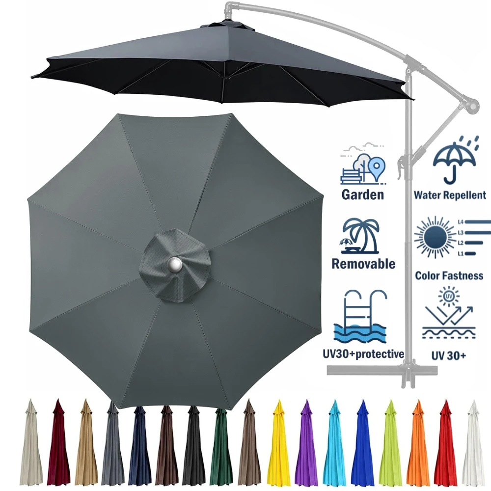 6/8Rippen Terrassenschirm Ersatz Baldachin Ersatz 2/2,5/2,7/3M UV-Schutz Wasserdichter Garten Sonnenschirm Regenschutz Ersatz Image