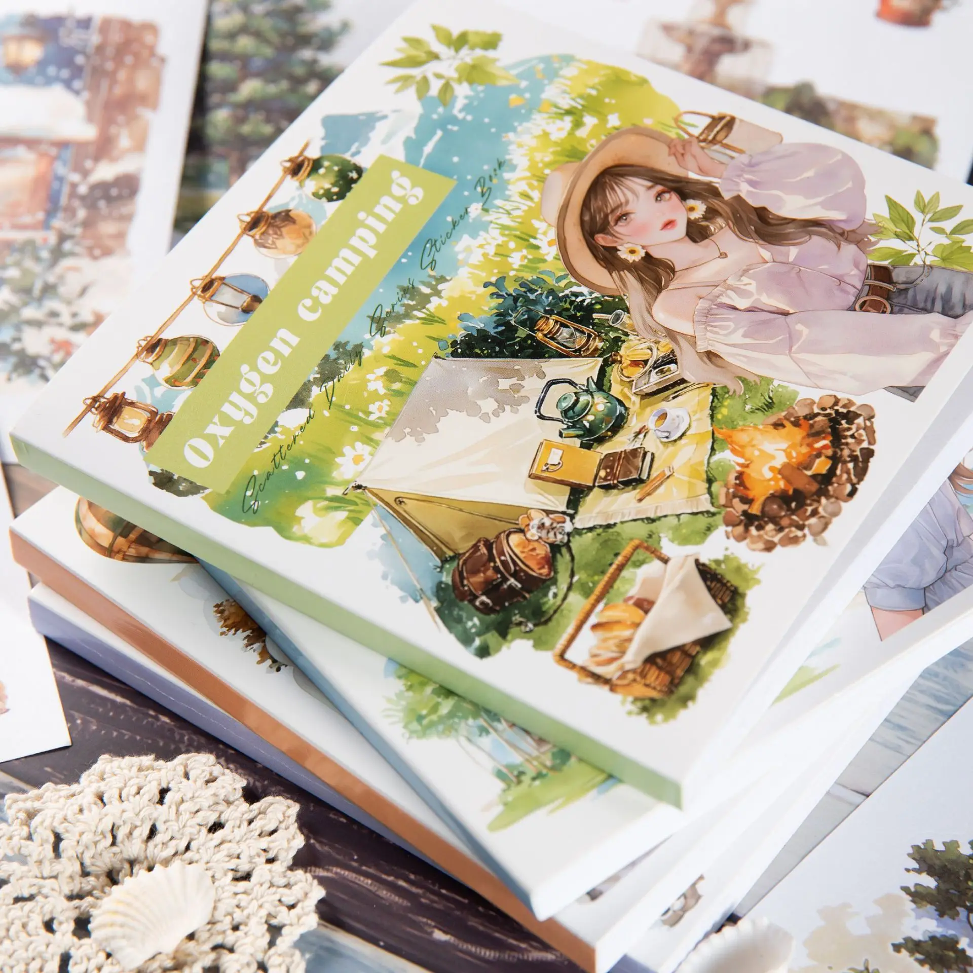 50 Blatt INS Sommer Strand Thema Aufkleber Kreativität dekorative Hand Konto Tagebuch Album Scrapbooking Zubehör Bastelbedarf Image