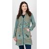 Fleecejacke DEPROC ACTIVE "Patchwork NUNAVUT LONG WMN", Damen, Gr. 44 (L), grün (moos), 100% Baumwolle, casual, Langarm, Jacken, auch in Großen Größen erhältlich