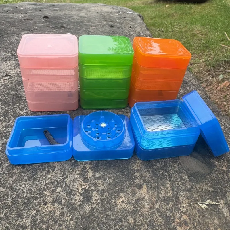 Durchmesser 50 mm, 4 Schichten, Kunststoff-Kräutermühle, Handzerkleinerer, Pfeffermühle, Gewürze, Tabak, Raucherzubehör Image